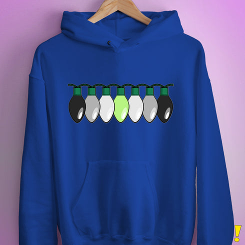 Agender Pride Christmas Lights Hoodie - Royal Blue
